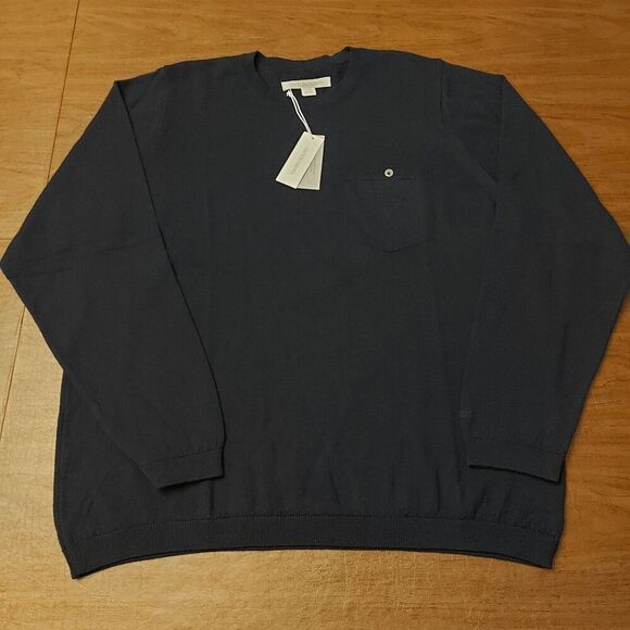 Outerknown Palisades Merino Wool Pocket Crew Neck Sweater Blue Men's Size XL - Picture 1 of 3